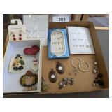 Costume Pierced Earrings, & Holiday Brooches Costume Pierced Earrings, & Holiday Brooches
