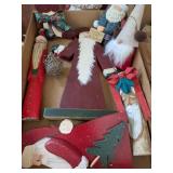 (4) Wood Santas + Other Christmas Decor (4) Wood Santas + Other Christmas Decor