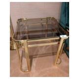 Brass & Glass End Table Brass & Glass End Table