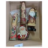 (3) Santa Figurines 10"-12" T & (3) Santa Figurines 10"-12" T &