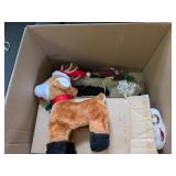 (2) Decorative Santas & Plush Reindeer (2) Decorative Santas & Plush Reindeer