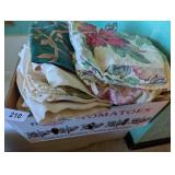 Vintage Feed Sack-Type Fabric, Some Embroidery &
