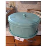 Vintage Turquoise Tin Cake Cover