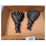 Pair Art Deco Style Wall Candle Holders