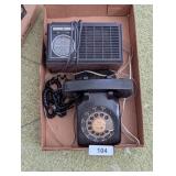 Rotary Dial Desk Phone & GE AM/FM Radio