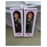 Boy & Girl John Deere Porcelain Dolls in Box