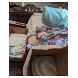 Small Feather Pillows, Old Wool Blanket, Sheets, +