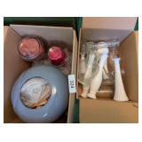 Large Blue Vase, Some Milk Glass Bud Vases & More