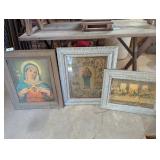 (3) Antique Large Size Framed Religious Prints