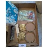 (2) Brass Tone Towel Rings & Other