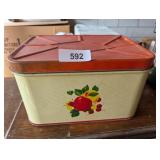 Vintage Bread Box w/ Apple & Cherry Motif