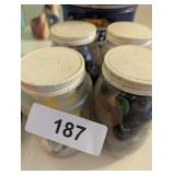 (4) Small Jars of Old Buttons +
