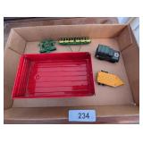 Ertl Red Metal Wagon, Ertl Yellow Trailer &