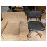 Living Room Chair & Rolling Desk Chair