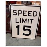 Metal Speed Limit 15 Road Sign