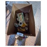 (3) Small Oil Lamps, Little Boy & Girl Figurine &