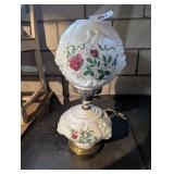 Milk Glass Parlor Lamp w/ Floral Design