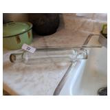 Vintage Glass Rolling Pin & Glass Towel Bar