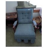 Turquoise Tweed Swivel Rocker