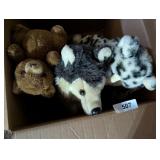 Stuffed Plush Husky Dog, Leopard &