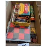 Vintage Pix Pix Pick Up Sticks Game, Crayons, +