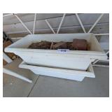 (2) Plastic White Flower Pots