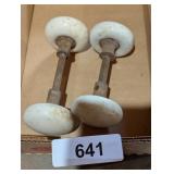 (2) Vintage White Door Knob Sets