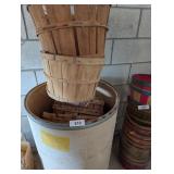 (5) Bushel Fruit Baskets & Cardboard Canister