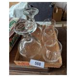 (2) Jumbo Schooners & (3) Stemless Wine Glasses