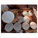 (8) Plain White Cups & Saucers