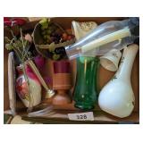 Small Brass Basket, Vases, Kitchen Key Holder &