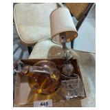 Topaz Gold Art Glass Tilted Decanter &