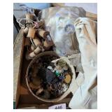 Tin w/ Buttons + Plastic & Wood Spools