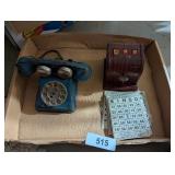 Tin Toy Telephone, Tin Bingo Calling Game &