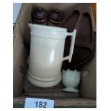 Pair of Green Depression Candle Holders, +