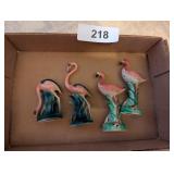 (2) Lefton Flamingo Figurines &