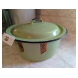 Green Enamel Pan w/ Matching Lid