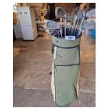Golf Bag w/ Assorted Golf Clubs