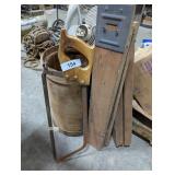 (2) Wood Sawhorse Legs & Handsaw