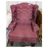 Burgundy Wingback Chair