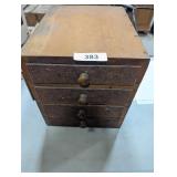 Vintage Small Wooden Box w/ Drawers