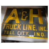 A & H Truck Line, Inc. Tell City Ind. Metal Sign