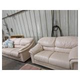 Pink Leather Couch & Loveseat