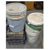 (2) Crates & Assorted Buckets