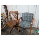 Wood Rolling Desk Chair & Office Chair