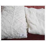Chenille Bedspread & White Blanket