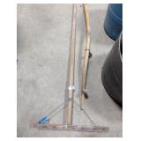 Antique Wooden Hay Rake & Antique Hay Scythe