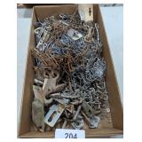 Assorted Chain Pieces, Chain, Lock Washers, &