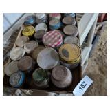 Glass Jars w/ Bolts, Snap Ring & Other