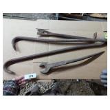 (3) Crowbars & Vintage Wrench